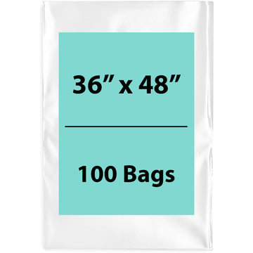 36X48 inches Clear Flat Poly Bags 4Mil Open Top (LDPE)